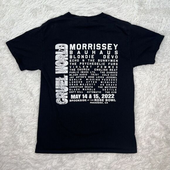 Morrissey England T Shirt Cruel World 2022 Tour Concert Tee Size M Double Sided - Picture 11 of 13